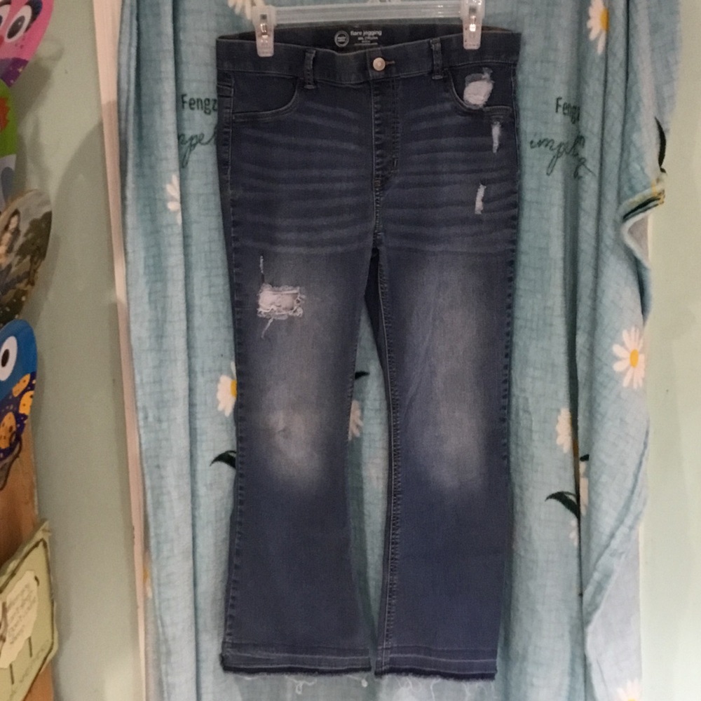 wonder nation Dark Blue Distressed Flare Jeans